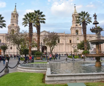 Views of the Plaza de Armas, Basilica Cathdral and colonial buil Views of the Plaza de Armas, Basilica Cathdral and colonial buil